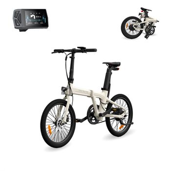 Bicicleta Eléctrica Plegable Xiaomi Ado A20 Air, App, Aut 100km, Correa Carbono, Frenos Hidráulicos, Pantalla Ipx7 Ips, Blanco