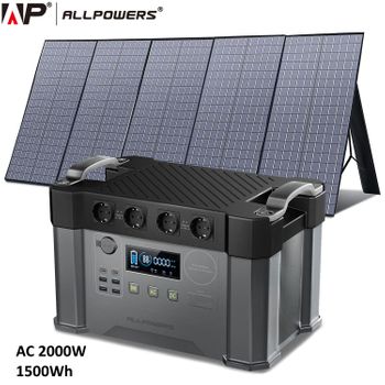 Estación De Energia Portatil Allpowers 2000w - 1500wh + Panel Solar 400w