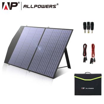 Allpowers Panel Solar Plegable De 100w 18v Portatil Impermeable Cargador Solar Para Estación Eenergía Bluetti Ecoflow Y Otros