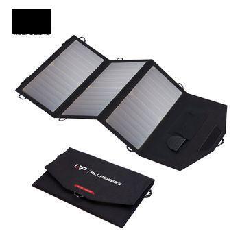 Allpowers Panel Solar Portátil Plegable De 18v Y 21w Salida Usb Y 12v Para Batería De Coche