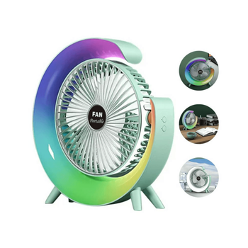 Ventilador G Lampara Portátil Luz Rgb 3 Velocidades