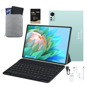 Vanwin S39 Tablet Octa-core, 4gb Ram, 64gb, 10.1" - 25.65 Cm, Wifi, 4glet, Gps, Android 12 +la Bolsa Para Tablet+estuche+teclado+128sd-verde