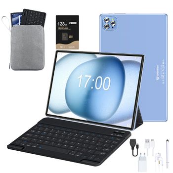 Tablet Vanwin Octa-core, 4gb Ram, 64gb, 10.1" - 25.65 Cm, Wifi, 4glet, Gps, Android 12 + Funda + Teclado + 128sd - Azul