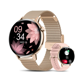 Smartwatch Chronus I39h 1.32"pantalla Táctil , Monitor Spo2 Y Sueño, 20 Modos Deporte(oro Rosa）