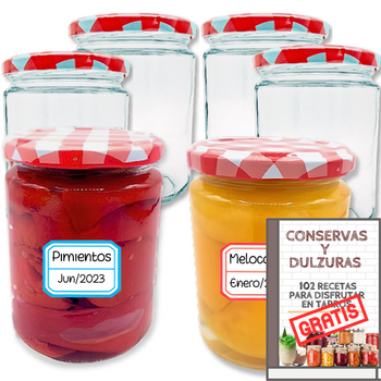 6 Tarros Pequeños de Cristal de 140 ml con Tapa de Rosca + Ebook