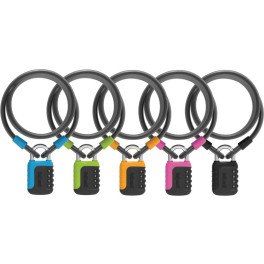 Onguard Set 6 Candados Cable Combinacion Neon 120 Cm - 10 Mm Surtido De Colores