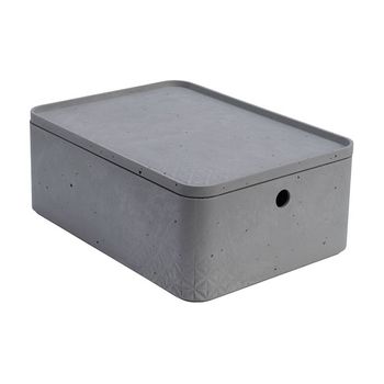 Caja Beton Cube L Gris Cemento Marca Curver