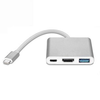 Adaptador Multipuerto Usb-c Para Usb, Usb-c (usb Pd), Compatible Con Hdmi 4k Plata