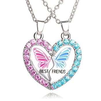 Pack De 2 Collares De La Amistad De 2 Piezas De Corazón. Silver