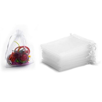 Pack De 50 Bolsas De Organza De 7x9 Cm. White