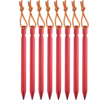 Estacas Para Tienda / Estacas Para El Suelo Con Anilla 18 Cm Aluminio Rojo/naranja 8 Unidades