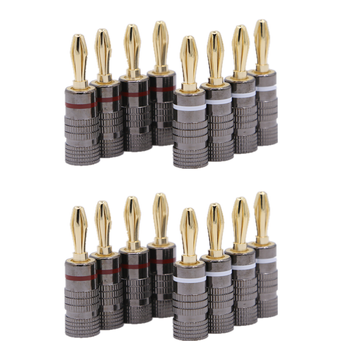 Pack De 8 Conectores Banana Dorado 4 Mm.   16-pack