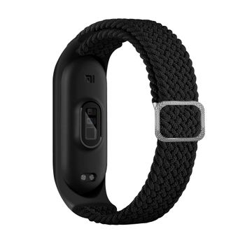 Correa De Reloj De Nailon Para Xiaomi Mi Band 3/4/5/6/7/nfc. Black