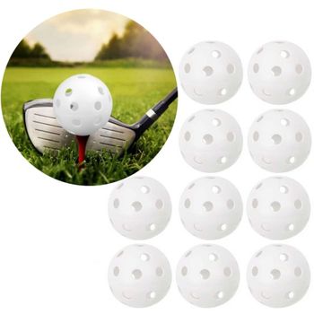 Pack De 10 Pelotas De Golf De Entrenamiento Con Agujeros White