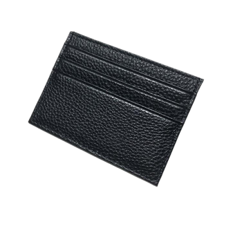 Tarjetero Fino En Cartera De Piel Auténtica Con 6 Ranuras Para Tarjetas. Black