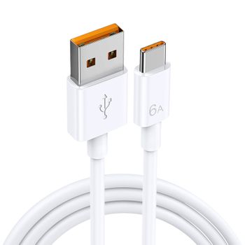 Cable De Carga Súper Rápido Usb-c De 66w 6a, Compatible Con Huawei, Xiaomi White 1 M