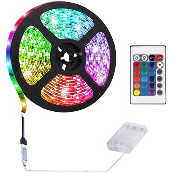 Tira De Luz Con Mando A Distancia Led Rgb 2 M Ip65 Resistente Al Agua