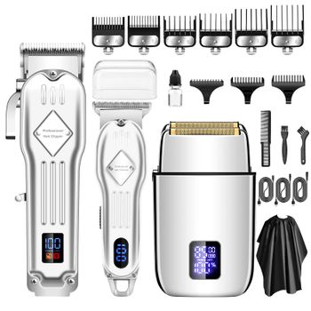 Juego De Cortapelos Profesional Para Cortar Barba. Silver