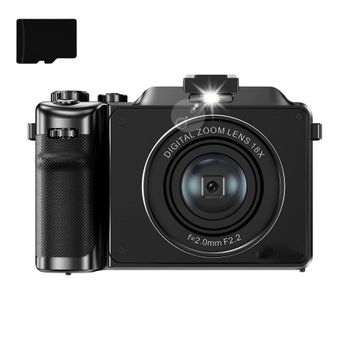 Cámara Digital 4k/48mp/zoom Digital 18x/enfoque Automático/cámara Dual Tarjeta De Memoria De 32 Gb Black