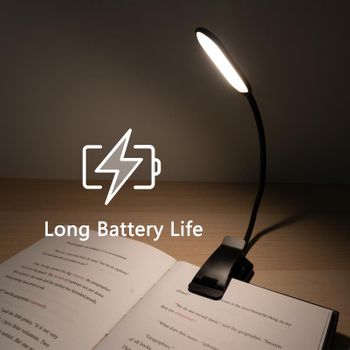 Lámpara De Libro Con 3 Colores De Luz Y Atenuador / Lámpara De Lectura Recargable