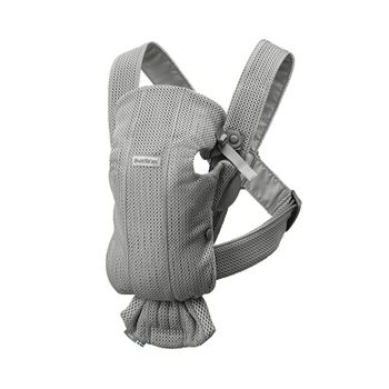 Mochila Porta Bebé Mini Babybjörn Algodón Rosa Palo - Gris Airy Mesh