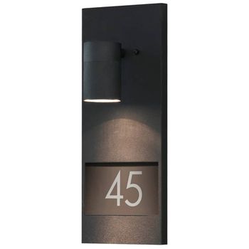 Lámpara De Pared Con Número De Casa Modena Negro Mate Konstsmide