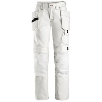 Snickers Workwear-37750909019-3775 Pantalón Pintor Mujer Con Bolsillos Flotantes Blanco Talla 19