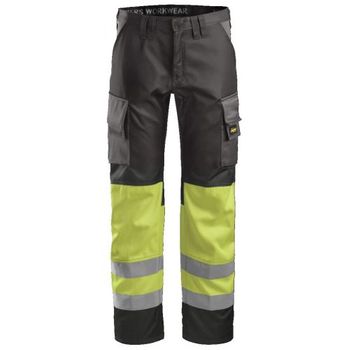 Snickers Workwear-38337466046-3833 Pantalón Alta Visibilidad Clase 1 Gris Antracita-amarillo Talla 46