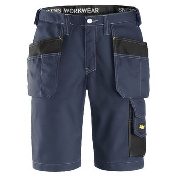 Snickers Workwear-30239504048-3023 Pantalón Corto Con Con Bolsillos Flotantes Rip-stop Azul Marino-negro Talla 48