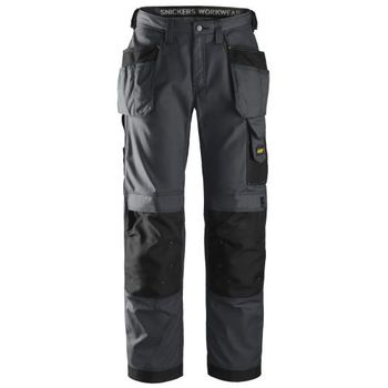 Snickers Workwear-32135804044-3213 Pantalón Largo Rip-stop Con Bolsillos Flotantes Gris Acero-negro Talla 44