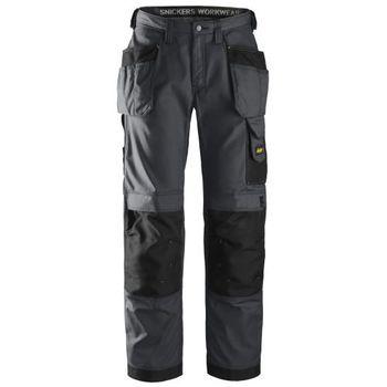 Snickers Workwear-32135804050-3213 Pantalón Largo Rip-stop Con Bolsillos Flotantes Gris Acero-negro Talla 50