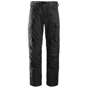 Snickers Workwear-68010404048-6801 Pantalón Largo Servicios + Portarodilleras Negro Talla 48