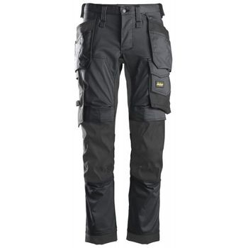 Snickers Workwear-62415804096-pantalón Elástico Allroundwork Con Bolsillos Flotantes Gris Acero-negro Talla 96