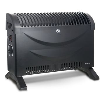 Convector Eléctrico Aire Caliente 3 Niveles Potencia Termostato Regulable Silencioso Portátil Negro 2000w Emerio Ch-128215.1