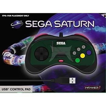 Sega Saturn Retrobit Gray Controlador Con Cable Conexión Usb