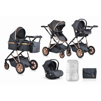 Carro de bebé trío Kinderkraft 3 en 1 Xmoov gris, Sillas de paseo