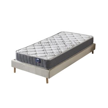 Cama Completa - Somier Basic Con 4 Patas De 26 Cm + Colchón Memory Fresh 3d  + Almohada De Fibra, 120x200 Cm con Ofertas en Carrefour