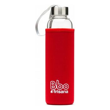 Botella Irisana Bbo5 Vidrio De Borosilicato (550 Ml) Color Rojo