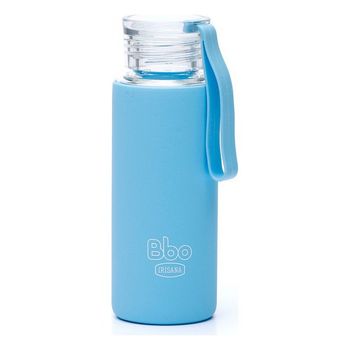 Botella Irisana Bbo4 Mini Vidrio De Borosilicato (330 Ml) Color Azul