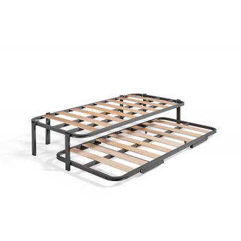 Cama Nido Con 2 Somieres Estructura Reforzada Doble Barra Superior + 6  Patas-105x190 con Ofertas en Carrefour