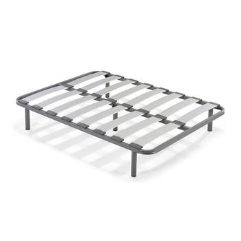 Somier Láminas Madera Haya Vaporizadas Con Tacos Anti-ruido, Tubo De Acero 40 X 30, Con Juego De 5 Patas Roscadas Incluido De Altura 32cm-120x190