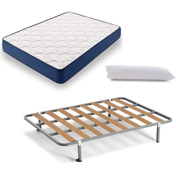 Pack Colchon Flex Dormilon Civic 135x200 + Somier Con Patas+ 2 Almohadas  Hipoalergenicas con Ofertas en Carrefour