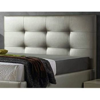 Cabecero Cama Polipiel Tapizado Moderno Texas  180 Cm Plata