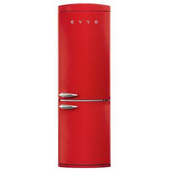 Frigorífico Combi Evvo F60 Retro Rojo, 230 L + 101 L, Rojo, Total No Frost