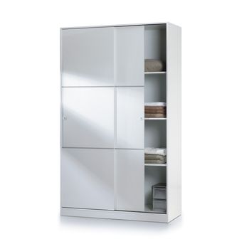 Armario 2 Puertas Correderas Blanco Brillo 200x120x50 Cm