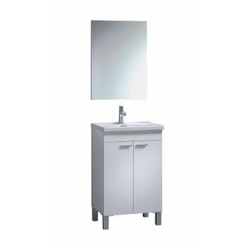 Set Mueble Lavabo  50 Cm 2p + Espejo + Lavamanos Cerámica