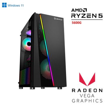 Cpu Pc Gaming Amd Ryzen 5 5600g 6 X 4,40 Ghz / 16 Gb Ram / 256 Gb M.2 Ssd / Grafica Amd Radeón Rx Vega 7 / Wifi / Windows 11 / Garantia 3 Años / Ordenador De Sobremesa Gaming