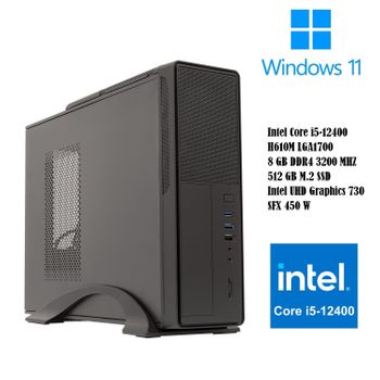 Cpu Pc Sobremesa Intel I5 12400 / 8 Gb / M.2 Ssd 512 Gb / Intel Uhd 730 / Windows 11 Pro, Ordenador De Sobremesa