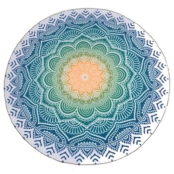 Toalla De Playa Microfibra Mandala Azul Be Crazy 149cm X 149cm