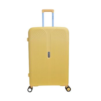 Maleta Grande Color Amarillo De Polipropileno 76 X 49 X 29 Cms 4 Ruedas